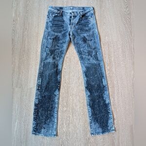 7 For All Mankind Jeans Men's 32 Slimmy Tie Dye Button Fly Stretch